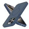 For iPhone 15 Pro Max Shockproof MagSafe Armor PC Hybrid TPU Phone Case(Ink Blue)