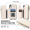 For iPhone XR Double Flap Zipper RFID Leather Phone Case with Short Lanyard(White)