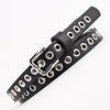 Women Hollow Rivets PU Leather Waist Belt Apparel Accessories, Size:103 x 1.4cm(Black)