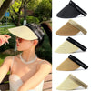 Straw Empty Top Peaked Cap For Ladies, Size: M (56-58cm)(Beige+Khaki)