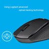 Logitech M330 Wireless Optical Mute Mouse with Micro USB Receiver (Black)