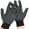 5pairs Outdoor Breathable Non-slip Particle Silicone Hiking Riding Nylon Gloves Thin Mittens(Black)