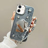For iPhone  12 Cream Mirror Bracelet Chain TPU Phone Case(Silver Gray)