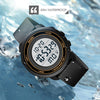 SKMEI 1736 Triplicate Round Dial Timing LED Digital Display Luminous Electronic Watch(Gold and White)