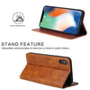 For iPhone XR Retro Tree Bark Texture PU Magnetic Horizontal Flip Leather Case with Holder & Card Slots & Wallet(Khaki)