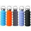 500ml Outdoor Sports Silicone Telescopic Cup Portable Foldable Travel Water Kettle(Black Handle Lid)