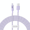 Baseus Gem Transparent 2.4A USB to 8 Pin Fast Charging Data Cable, Length:2m(Purple)