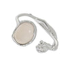 925 Sterling Silver Ladies Irregular Crystal Onyx Open Ring, Specification:J1538