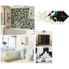 Geometric Pattern Staircase Wall Tile Sticker Kitchen Stove Water And Oil Proof Stickers, Specification: M: 15x15cm(HT-017 Gold Blue)