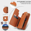 For Samsung Galaxy A35 5G Double Flap Zipper RFID Leather Phone Case with Short Lanyard(Brown)