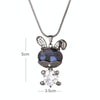 Autumn and Winter Fashion Simple Female Necklaces Gun-black Color Bent Ears Style Easy-matching Sweater Necklace