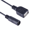 5.5 x 2.1mm DC Female to USB AF DC Female Power Connector Cable for Laptop Adapter, Length: 15cm(Black)