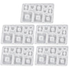 5pcs DIY Crystal Epoxy Earrings Silicone Mold Pendant Jewelry Mold, Spec: Square