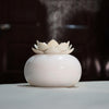 Lotus Ceramic Nano Spray Hydrating Aroma Humidifier Air Purifier(White Flower + White Body Ceramic)