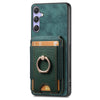 For Samsung Galaxy Note10+ Retro Splitable Magnetic Stand Card Bag Leather Phone Case(Green)