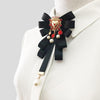 Women Court Style Heart-shaped Diamond Peal Bow Tie Brooch Clothing Accessories, Style:Tie Belts Version(Red)