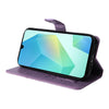 For Samsung Galaxy A26 5G Global 3D Butterfly Embossed Pattern Flip Leather Phone Case(Purple)