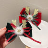 Christmas Gold Velvet Headdress Duckbill Clip, Color: LD113 Green