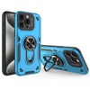 For iPhone 15 Pro Max Metal Rotating Bracket TPU + PC Magnetic Phone Case(Blue)