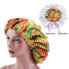 TJM-434 Printed Double-Layer Night Hat With Satin Lining Elastic Wide Brim Headscarf Hat, Size: One Size Adjustable(Geometric Red)