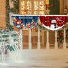 Cartoon Printed Outdoor Fan-shaped Hanging Flag Christmas Decorations, Style: Snowman