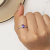 BSR460-8VT S925 Sterling Silver White Gold Plated Exquisite Tanzanite Ring Hand Decoration