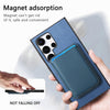 For Samsung Galaxy S25 Ultra 5G Retro Magsafe Card Bag PU Back Cover Phone Case(Blue)