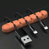 6 Holes Bear Silicone Desktop Data Cable Organizing And Fixing Device(Coral Orange)