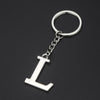 Double-Sided Three-Dimensional Plating Alphabet Keychain, Style: L