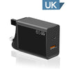 GaN PD48W Type-C PD3.0 + USB3.0 Notebook Adapter UK Plug(Black)