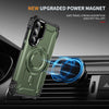For Samsung Galaxy S23+ 5G Lens Holder MagSafe Phone Case(Army Green)