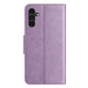 For Samsung Galaxy A36 5G Butterfly Flower Pattern Flip Leather Phone Case(Light Purple)