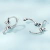 Sterling Silver S925 Diamond Stretch Cat Stretch Earrings, Size: Large Rose Gold Plated
