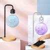 Magnetic Suspension Moon Lamp Wireless Charging Mobile Phone 3D Night Light Table Lamp US Plug(Black Pole)