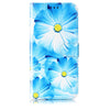 For Samsung Galaxy A16 4G / 5G Colored Drawing Marble Pattern Leather Phone Case(Blue Flower)