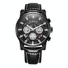 Ochstin 5052B Multifunctional Business Waterproof Leather Strap Quartz Watch(Black+Black)