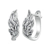 S925 Sterling Silver Oxidized Ear Buckle Wing Shape Earrings(SCE1795)