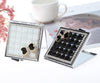 Hand-made Diamond Mini Folding Cosmetic Mirror Portable Mirror Double-side Gem Bow(Clear Crystal)