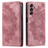 For Samsung Galaxy A36 Totem Embossed Magnetic Leather Phone Case(Rose Gold)