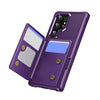 For Samsung Galaxy S24 Ultra 5G Horizontal Flip Card Bag Holder Leather Phone Case(Purple)