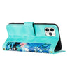 For iPhone 12 / 12 Pro Floral Pattern Leather Phone Case with Lanyard(Green)