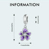 S925 Sterling Silver Purple Flower Pendant DIY Bracelet Accessories Beads