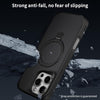 For iPhone 14 Pro Max Carbon Fiber Texture 360 MagSafe Holder Phone Case(Black)