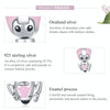 S925 Sterling Silver Pink Robot Beads DIY Bracelet Necklace Accessories