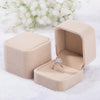 3 PCS Wedding Jewelry Accessories Square Velvet Jewelry Box Jewelry Display Case Gift Boxes Ring Earrings Box(Khaki)