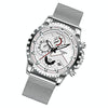 FNGEEN 5757 Men Waterproof Sports Fashion Stainless Steel Watch(White Net White Shell White Surface)