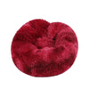 Plush Pet Bed 50cm Wine Red - Deep Sleep Comfort