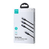 JOYROOM A21 30W Type-C to 8 Pin+Type-C+Micro USB 3 in 1 Charging Cable, Length: 1.2m(Black)