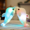 32cm Cute Creative Dolphin Doll Plush Toy Luminous Glowing LED Light Cushion Pillow(Blue)