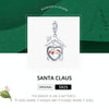 S925 Sterling Silver Pendant Platinum Plated Santa Beads DIY Bracelet Necklace Accessories